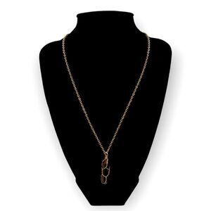 NWT Wool + Pepper Co. Tigers Eye Crystal & Gold Necklace - CONFIDENCE